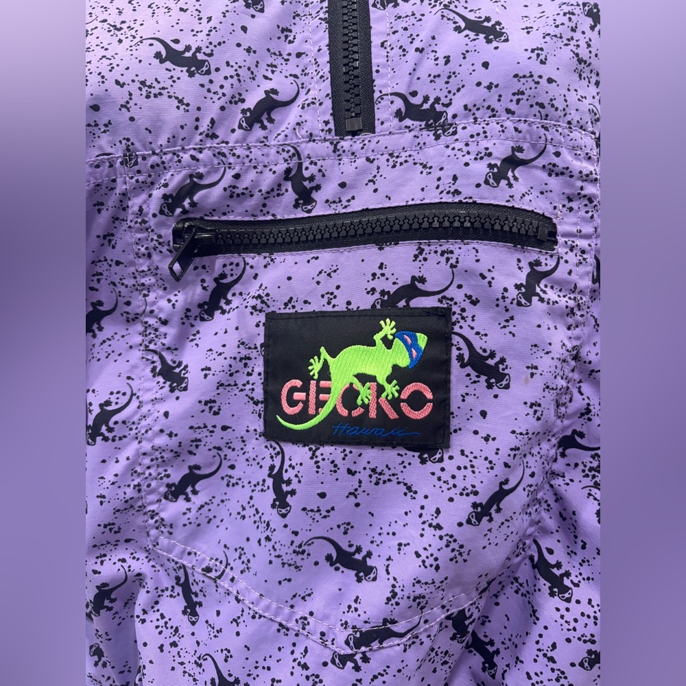 Vintage 80s 90s Gecko Hawaii Purple Windbreaker Unisex Small Jacket Rare! - Picture 2 of 7